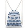 FWJZDSP Zaino con coulisse e motivo floreale a fiocchi di neve tradizionale, borsa a tracolla da viaggio, sportiva o da palestra, unisex.