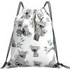 Generic Zaino con Coulisse 36x42cm, Koala Sacca Sportiva di Grande capacità Durevole Coulisse Tasche, per Scuola, Spiaggia, Uomo