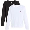 Levi's 2 Pack Essential Ls Tee 2 Pack Tee White, 2 confezioni di tè bianco + &, M