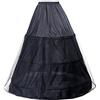 TUKA-i-AKUT TUKA Sottogonna 3 Cerchio, Crinolina Sottoveste, per Vestito Abito da Sposa, Taglia L, Adatto per Taglia 42 - Taglia 52, Oversize. Nero, TKB0005-black-X