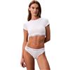 Calvin Klein Donna Slip Brasiliana con Fascia con Logo, Bianco (White), XL