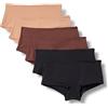 Amazon Essentials Culotte in Microfibra Effetto Pesca Donna, Pacco da 6, Bronzo Lavato/Nero/Nocciola, 50