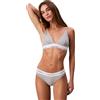Calvin Klein Donna Perizoma Thong Elasticizzato, Grigio (Grey Heather), XS