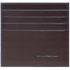 PIQUADRO - Portacarte di Credito Blue Square - in Pelle - Protezione RFID, 8 fessure per carte e 1 comparto interno - Colore Mogano - Unisex