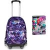 Seven Trolley Scuola Comby 8 Ruote LOVEPASS, Viola, Uso Zaino,Scuola elementare e media, Bambina + Diario Pocket Datato 12 Mesi, 11,5 x 15,9 cm, 352 Pagine