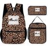 Amabery Set di 3 zaini con stampa leopardata personalizzata, zaino per computer portatile di grande capacità, per adulti, lavoro e viaggio, Leopardo 01, standard, Casual
