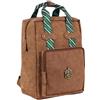 CARTOON Zaino Harry Potter backpack 38×27×11 cm in PU idrorepellente con emblema casa di Hogwarts dorato spallacci imbottiti e tasche interne ideale per scuola o tempo libero (Serpeverde)