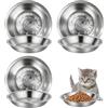 Cjytdkj Ciotola per gatti in acciaio inox, 6 pezzi, piatte, 16 cm