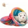 AzulLanse Sacco da abbraccio per porcellini d'India, 29 cm di lunghezza, 18 cm di diametro, letto in peluche per piccoli animali di diversi colori con apertura progettata come nascondiglio, 1 pietra