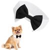 Ysmorla Collare Papillon Cane, Cravatta per Animali Domestici Regolabile con Chiusura a Strappo, Papillon Nero e Bianco per Cani e Gatti, Stile Gentleman per Matrimonio, Festa