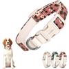 Playexen Collare Cani Collari Regolabile 35-50 cm in Morbido Velluto a Coste con Cotone per Gatto&Cane Taglia Piccola Media Grande Accessori Collare per Cuccioli Animali di Media Large 2,5cm(Fiore-Rosa)