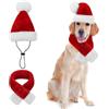 KONVINIT Cappello Babbo Natale Cane con Sciarpa Cappelli Natalizi per Cani Regolabile Costume di Natale per Cani Adatto a cani di piccola, media e grande taglia,size L