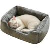 Mateju Cuccia Cane di Peluche, Rettangolare Lettino Cane Interno in Peluche Morbida Letto Gatto Cuccia Lettino Lavabile per Animali Domestici, per Piccolo e Media (Grigio,L-60 * 45 * 15cm)