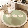 Highdi Tappeto Rotondo Salotto, Moderno Morbido Tappetini Tappeto per Nordico Fiori Morandi Bambini Cameretta Cucina Casa Zona Balcone Tappet Tavolino Antiscivolo (120cm,Verde)