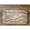 Eletina Cartello in legno con scritta Hat Creek Cattle Company Livery Emporium Lonesome Dove Sign Western Antiqued, Targa in legno per cucina, bar e pub, decorazione rustica in legno, idea regalo, 20 x 30