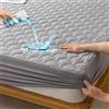 HIGHDI Coprimaterasso Matrimoniale Impermeabile 200 x 200 cm, Grigio Lenzuolo con Angoli in Cotone e Microfibra Protezione, Proteggi Materasso, Traspirante, Tutto Intorno Elastico