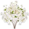 Hollyone 5 rami di fiori di ciliegio alti 68 cm, fiori artificiali per decorazioni, fiori di ciliegio finti in seta bianca, steli di fiori di ciliegio per decorazione domestica, matrimoni