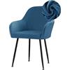 Highdi Coprisedie con Schienale in Velluto Elasticizzato, Copri Sedia con Braccioli, Universali Fodera per Sedia da Pranzo, Lavabili per Casa, Cucina, Ristorante Feste Décor (Blu Reale,4 Pezzi)