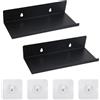 Jinsion Autoadesivo Mensole Piccole da Muro Metallo Nero ,2pcs Mensola per Lavabo