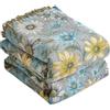 Bailix Coperta bohémien con frange, 100% cotone, double-face, 150 x 200 cm, coperta morbida per divano e letto, patchwork, per camera da letto, colore: blu