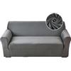 Highdi Copridivano Elasticizzato 2 Posti con Braccioli, Fodera per Divano, Universale Copridivani Copri Divano per Poltrone Mobili Sofa Protettore (Grigio,2 Posti)