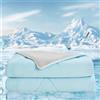 Deodar Coperta rinfrescante 140 x 190 cm Coperta estiva Coperta leggera rinfrescante fine auto-raffreddante per dormire Oeko Tex Standard Blu+Grigio