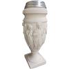 Generico Centro Ardolino Vaso Portafiori con Gesù e Angeli per Cimitero, Chiesa, Nicchie, Lapide, cm. 35 in marmo resina bianco Carrara, votivo, completo di vaso interno in alluminio.