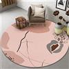 Highdi Tappeto Rotondo Salotto, Morbido Moderno Tappetini Velluto di Cristallo Antiscivolo Tappeto per Bambini Cameretta Cucina Casa Zona Balcone Tappet Tavolino (140cm,Arte Rosa)