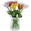 Generic 7 bouquet di fiori in vetro soffiato a mano, ornamento floreale con stelo, mini decorazione per casa, soggiorno, decorazione per la casa
