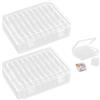 QINGYIWL 60 Pezzi Scatoline Plastica Trasparente, Organizzatore di Piccole Perline con 2 Grande Scatole Plastica con Coperchio, Scatoline Trasparenti per Perline, Viti e Piccoli Oggett