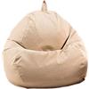 Highdi Pouf Poltrona Sacco, Bambini & Adulti Bean Bag Fodera per Sacco di Fagioli per Decorazione della Soggiorno Camera Giardino Salotto Balcone, Senza Ripieno (Beige,80x90cm)