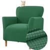 Highdi Copripoltrona Elasticizzato, Jacquard Club Poltrona Copridivano 1 posto con Braccioli, Cocktail Universale Morbido Fodera per Poltrona, Imovibile Lavabile per Hotel Salotto (verde scuro)