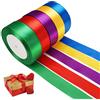 Rairsky 5 Rotoli Nastri Colorati Stoffa - 125Mx25mm,Nastro Per Pacchi Regalo | Colorato,Nastro Di Raso Da Regalo,larghezza Nastri Decorativi Per Confezionare Regali, Fiori, Artigianato (25M/rotolo
