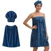 Bwaliffury Telo avvolgente da donna Set, accappatoio da sauna, asciugamano e cuffia asciugacapelli, comodo e regolabile, morbido e assorbente, Adatto per nuoto, spa e viaggi