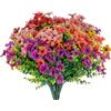 Boic 6 Pezzi Piante Finte Da Esterno, Fiori Finti Da Esterno, Fiori Finti Per Decorazioni, Fiori Artificiali Fiori Finti Per Cimitero Per Giardino Finestra Decorazione Per Matrimoni Feste (Multicolore)