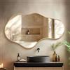Fahomiss Specchio Da Parete Ondulato Irregolare, Specchio Astratto con Cornice In Lega Di Alluminio Qualità Aeronautica per Bagno, Camera Da Letto & Ingresso