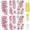 WANDIC 6 fogli adesivi trasferibili da strofinare, a tema floreale rosso rosa, adesivi per fai da te, impermeabili, decalcomanie per artigianato, decorazioni per la casa, 15 x 30 cm