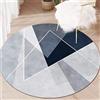 Highdi Tappeto Rotondo Salotto Geometria Morbido Tappetini Antiscivolo Tappeto per Bambini Cameretta Cucina Casa Zona Balcone Tappet Tavolino (100cm,Triangolo Blu)