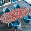 Highdi 3D Tovaglia Ovale con Bordo Elastico, Copritavolo Ovale con Antiscivolo Elastico Tovaglie Antimacchia e Impermeabile per Caffè Pranzo Giardino Esterno (Mandala d'epoca 10,122x173m)