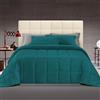 Clara Home Milano CLARA HOME Trapunta Una Piazza e Mezza Invernale 350 gr/mq, Piumone in Velluto Cinigliato Color Ottanio Effetto Caldo Avvolgente, Made in Italy