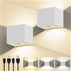 Linkenail 2 Pezzi Lampada da Parete USB Ricaricabile con Sensore di Movimento, Bianco