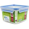 Emsa 508537 Food Square Contenitore con coperchio, 1,75 litri, trasparente / blu, Clip & Chiudi