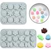 Rairsky 2 Stampo Silicone Fiori Piccoli, Senza BPA Stampo in Silicone Fiore
