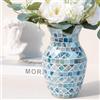 Eachave Vaso in Vetro Mosaico Blu per Fiori - Vaso Decorativo Fatto a Mano Stile Moderno - Ideale per Arredamento Casa, Tavolo, Salotto, Camera e Centrotavola