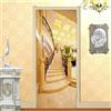 Generic Scale di Ville di Lusso Adesivi per Porte Interne Impermeabile Autoadesivo Creative Arte Sticker Buccia e Bastone Oro Adesivo di Porta Per la decorazione domestica 77x200 cm