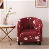 Highdi Copripoltrona Elasticizzato 1 Posto Chesterfield, Poltrona da Club Copridivano Stampati Universale Lavabile Rimovibile per Bar Soggiorno Camera da Letto Reception (Fiore Rosso)