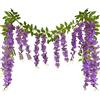 CEWUDA 2 Pz Vite di Fiori Artificiali Ghirlande di Glicine in Seta Viola Finti Appesi Ghirlanda Viti da Appendere alla Parete per Casa Giardino Cerimonia all'Aperto Matrimonio Decorazione Floreale