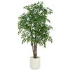 Vitalismo Albero di Ficus Artificiale 1,7 m con Vaso Bianco