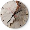 ARTTOR Orologio da Muro in Vetro 40x40 cm Rotondo Astratto - 4778 | Calcolo Sabbia Astrazione Moderno Orologio da Parete Decorativo Silenzioso Analogico Decorazione da Parete ARTTOR