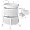 Floordirekt Carrello da Cucina Rotondo, Scaffale da Cucina, Carrello Porta Verdura con Ruote, Carrello Porta Frutta Rotolante, Carrello Portaoggetti per Cucina Bagno Soggiorno Cameretta dei Bambini